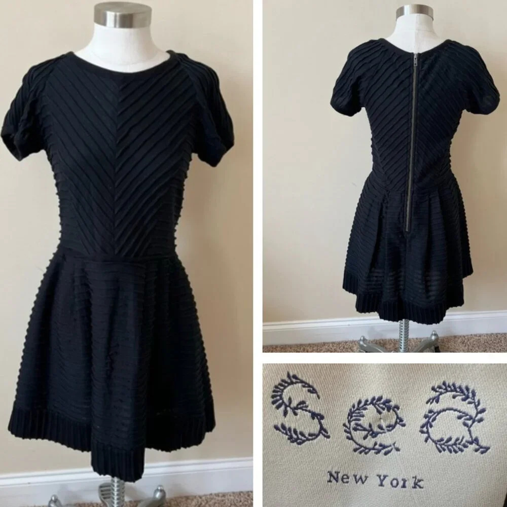 Sea New York Textured Knit Fit & Flare Mini Dress 51048